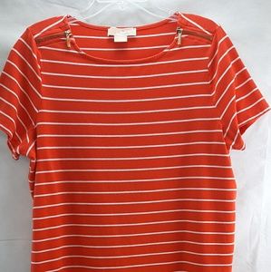 MICHAEL Kors orange and white stripes  top